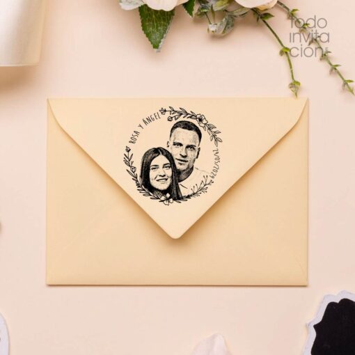 sello foto personalizado para bodas