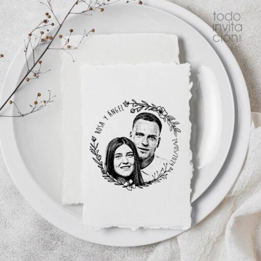 sello foto personalizado para bodas