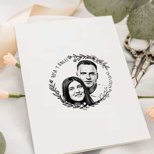 sello foto personalizado para bodas