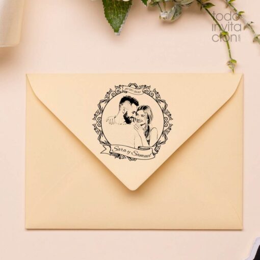 sello con foto personalizado para bodas