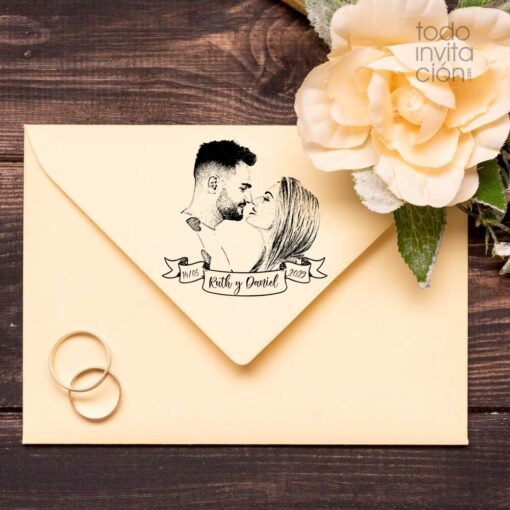 sello con foto personalizado para bodas