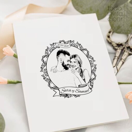 sello con foto personalizado para bodas