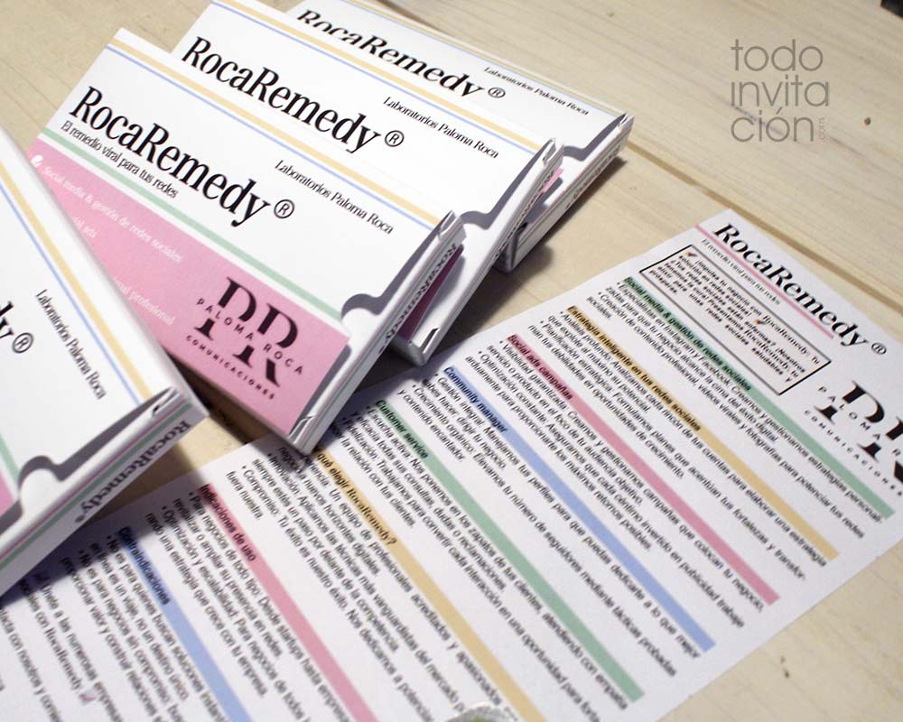 caja de medicamento publicitario medida con blister de caramelos